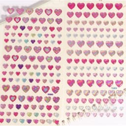 Colorful Glittering Hearts Stars Crystal Drop 3D Stickers Scrapbooking Diy Journal Stationery Sticker Sheet Deco Gift
