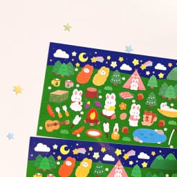 Korean Import Original BONITO Kawaii Rabbit Pleasant Camping Paper Stickers Scrapbooking Diy Journal Stationery Sticker Gift