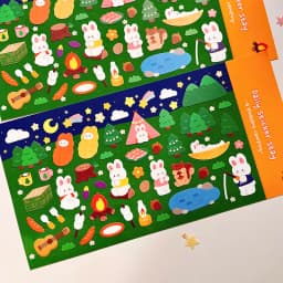 Korean Import Original BONITO Kawaii Rabbit Pleasant Camping Paper Stickers Scrapbooking Diy Journal Stationery Sticker Gift