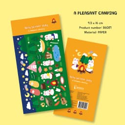 Korean Import Original BONITO Kawaii Rabbit Pleasant Camping Paper Stickers Scrapbooking Diy Journal Stationery Sticker Gift