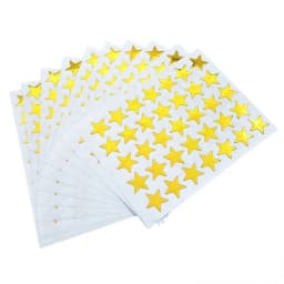 10 Sheets Children Students Reward Stickers Teacher Praise Stationery Stickers Label Award Five-pointed Star Gold Sticker