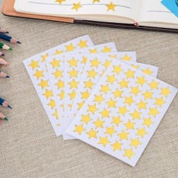10 Sheets Children Students Reward Stickers Teacher Praise Stationery Stickers Label Award Five-pointed Star Gold Sticker
