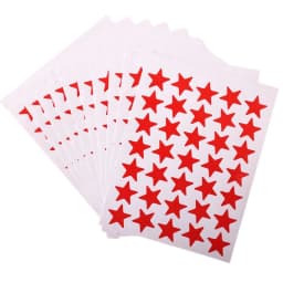 10 Sheets Children Students Reward Stickers Teacher Praise Stationery Stickers Label Award Five-pointed Star Gold Sticker