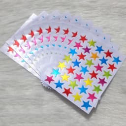 10 Sheets Children Students Reward Stickers Teacher Praise Stationery Stickers Label Award Five-pointed Star Gold Sticker