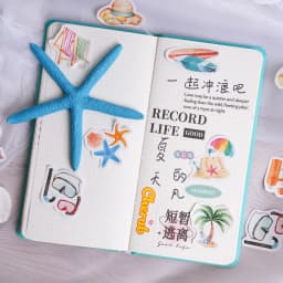 45Pcs Summer Beach Surfing Stickers Set Tropical Outdoor Decal Toys for DIY Craft And Party Favors