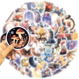 10/30/50PCS Fresh Moon Flower PVC Sticker Aesthetic Color Decoration Scrapbooking Stationery School Supplies