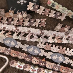 Mr.Paper 20Pcs/Bag Handmade Crochet Series Fabric Texture Sticker Strip Hard Card DIY Journal Scrapbook Decor Craft Supplies