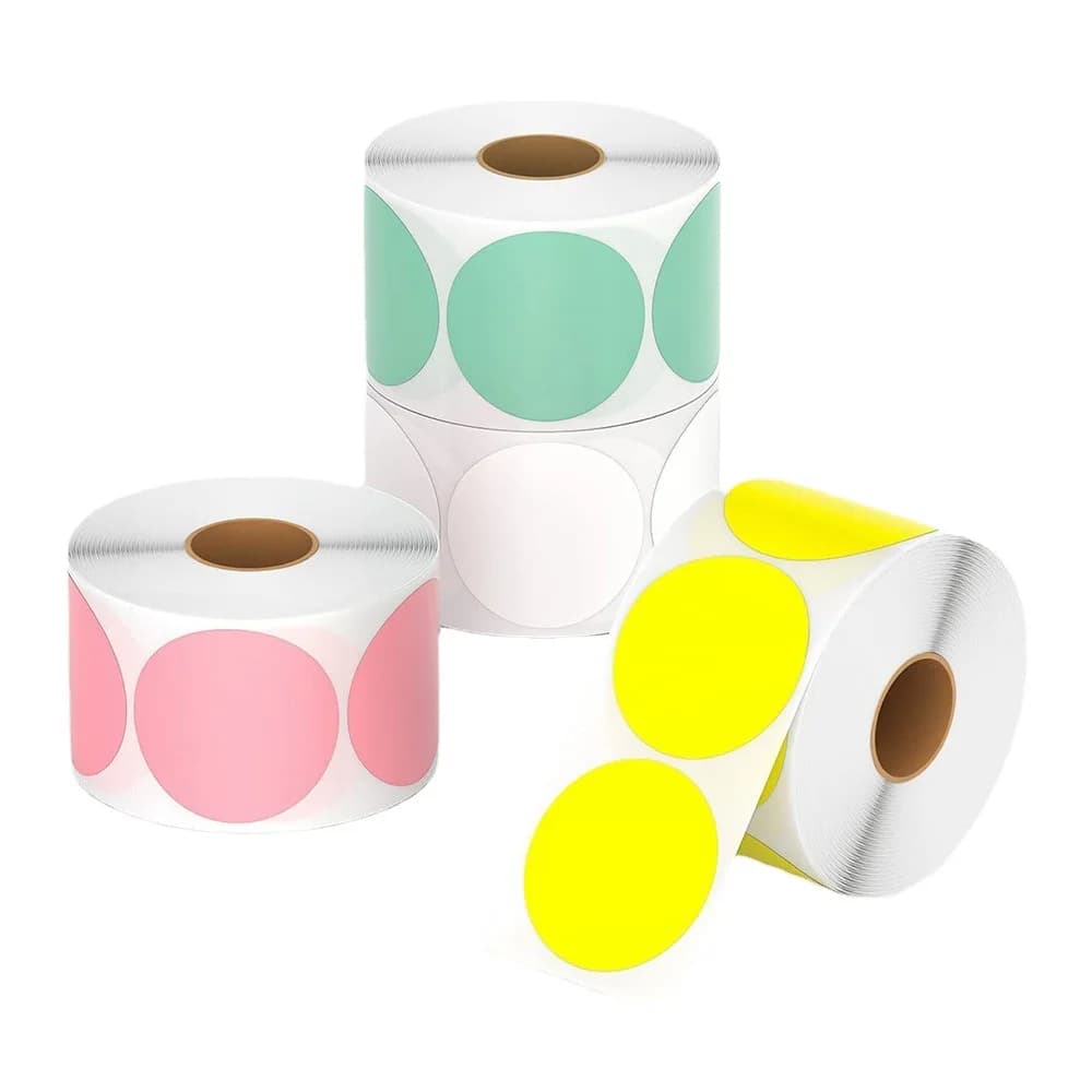 500Pcs/lot 50mm Circle Thermal Sticker Label Self-Adhesive Round Direct Thermal Label for DIY Logo Design QR Code Name Tag