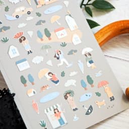 Korean Import Brand Suatelier Rainy Day Paper Stickers Cute Scrapbooking Diy Journaling Diary Stationery Sticker Decor School