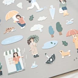 Korean Import Brand Suatelier Rainy Day Paper Stickers Cute Scrapbooking Diy Journaling Diary Stationery Sticker Decor School