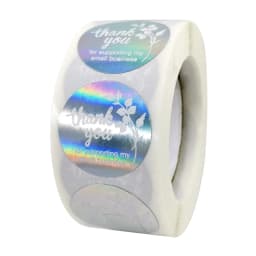 25mm Rainbow Laser Thank You Stickers Small Business Stickers 50-500pcs Adhesive Labels For Business Boutiques Wrapping Supplies