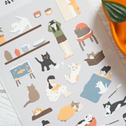 Korean Import Suatelier Cat Have Staff Owner Paper Stickers Scrapbooking Diy Journal Stationery Sticker Deco School Supply