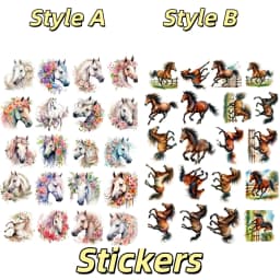 20pcs Watercolor flowers horse Sticker DIY Scrapbooking Album Junk Daily Planner Stationary for clippings, diaries, laptops