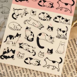 2pcs/1lot kawaii Stationery Sticker Line cat stickers junk journal Decorative Scrapbooking DIY Craft Sticker