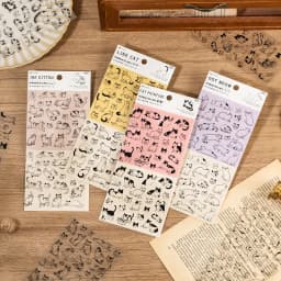 2pcs/1lot kawaii Stationery Sticker Line cat stickers junk journal Decorative Scrapbooking DIY Craft Sticker