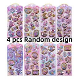 Kawaii Glittering 3D Capsule Stickers Cartoon Scrapbooking Diy Diary Stationery Sticker Cute Gift School Supplies