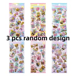 Kawaii Glittering 3D Capsule Stickers Cartoon Scrapbooking Diy Diary Stationery Sticker Cute Gift School Supplies