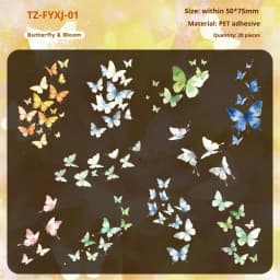 JIANWU Vintage Butterfly Bird Flower Leaves Landscape Material Collage Scrapbooking PET Sticker Creative DIY Journal Stationery