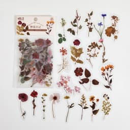 40pcs Plant & Nature Flower Decorative PVC Stickers Daisy & Mushroom DIY Scrapbooking Labels Journaling Stationery Album Decals
