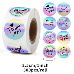 500Pcs /Roll 2.5cm Laser Sticker Reward Decorative Gift Series Self-Adhesive Stationery Sticker Labels