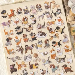 20pcs/lot Kawaii Stationery Stickers Velvet Embroidery Cute Pet Diary Planner Decorative Stickers Scrapbooking Craft Stickers