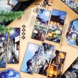 15sheets/1lot Kawaii Stationery Stickers Four Seasons Courtyard Junk Journaling Decorative Scrapbooking for stickers Scrapbook