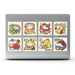500Pcs/Roll Kawaii Fruit Cat Stickers, 14 Cute Cartoon Patterns Decals for Laptop Journal DIY Craft Decor