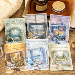 10pcs/1lot Kawaii Scrapbook Stickers the scene outside one's window is clear Junk Journal Planner Stationery Planner Decorative