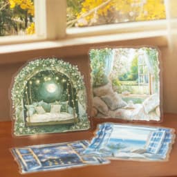 10pcs/1lot Kawaii Scrapbook Stickers the scene outside one's window is clear Junk Journal Planner Stationery Planner Decorative