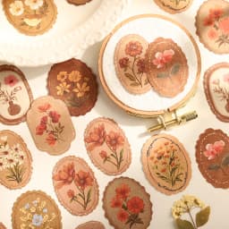 Journal GO 45pcsVintage Flowers Sticker for DIY Scrapbooking Journal Photo Album Decoration Materials Sticky Floral Decals