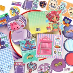 20/80pcs Neon Tribe Series Kawaii Ins Cartoon Small Element Adhesive Label Material Pack Scrapbooking DIY Aesthetic Stationery