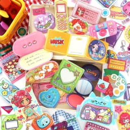 20/80pcs Neon Tribe Series Kawaii Ins Cartoon Small Element Adhesive Label Material Pack Scrapbooking DIY Aesthetic Stationery