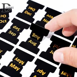 60Pcs/5Sheets Colorful Monthly Tabs Adhesive Planner Index Stickers For Office Planner Organizan Decorative Sticker