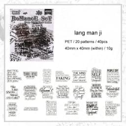 JIANWU Pure Poet Series Vintage English Text Letter Material Collage PET Sticker Creative DIY Journal Scrapbooking Stationery