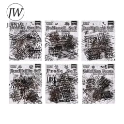 JIANWU Pure Poet Series Vintage English Text Letter Material Collage PET Sticker Creative DIY Journal Scrapbooking Stationery