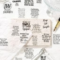 JIANWU Pure Poet Series Vintage English Text Letter Material Collage PET Sticker Creative DIY Journal Scrapbooking Stationery