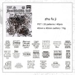 JIANWU Pure Poet Series Vintage English Text Letter Material Collage PET Sticker Creative DIY Journal Scrapbooking Stationery