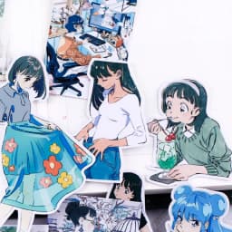 21pcs Cute Japanese Stationery Stickers for DIY, Waterproof and Artistic Decals with Fresh Girl Images, Journals and Notebooks