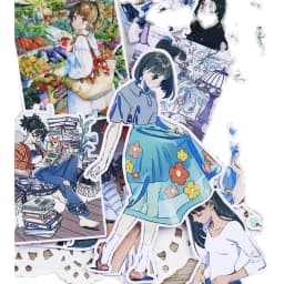 21pcs Cute Japanese Stationery Stickers for DIY, Waterproof and Artistic Decals with Fresh Girl Images, Journals and Notebooks