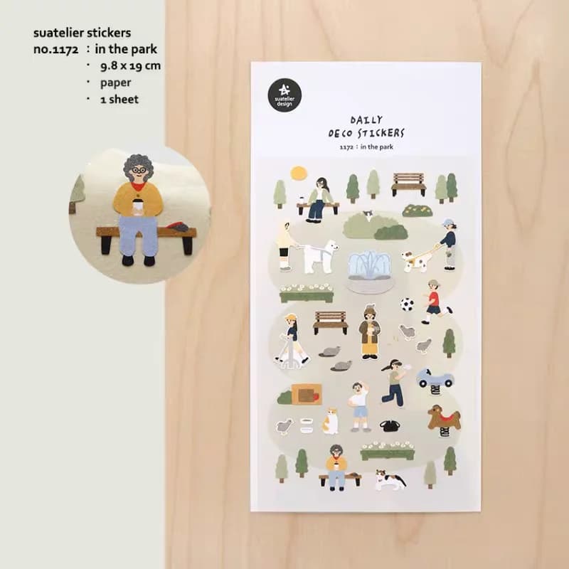 Korean Import Suatelier In The Park Paper Stickers Scrapbooking Diy Journal Stationery Sticker Deco Art School Supply 1172