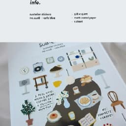 Korean Import Suatelier Cafe Blue Desserts Stickers Scrapbooking DIY Journaling Diary Stationery Sticker School Supplies
