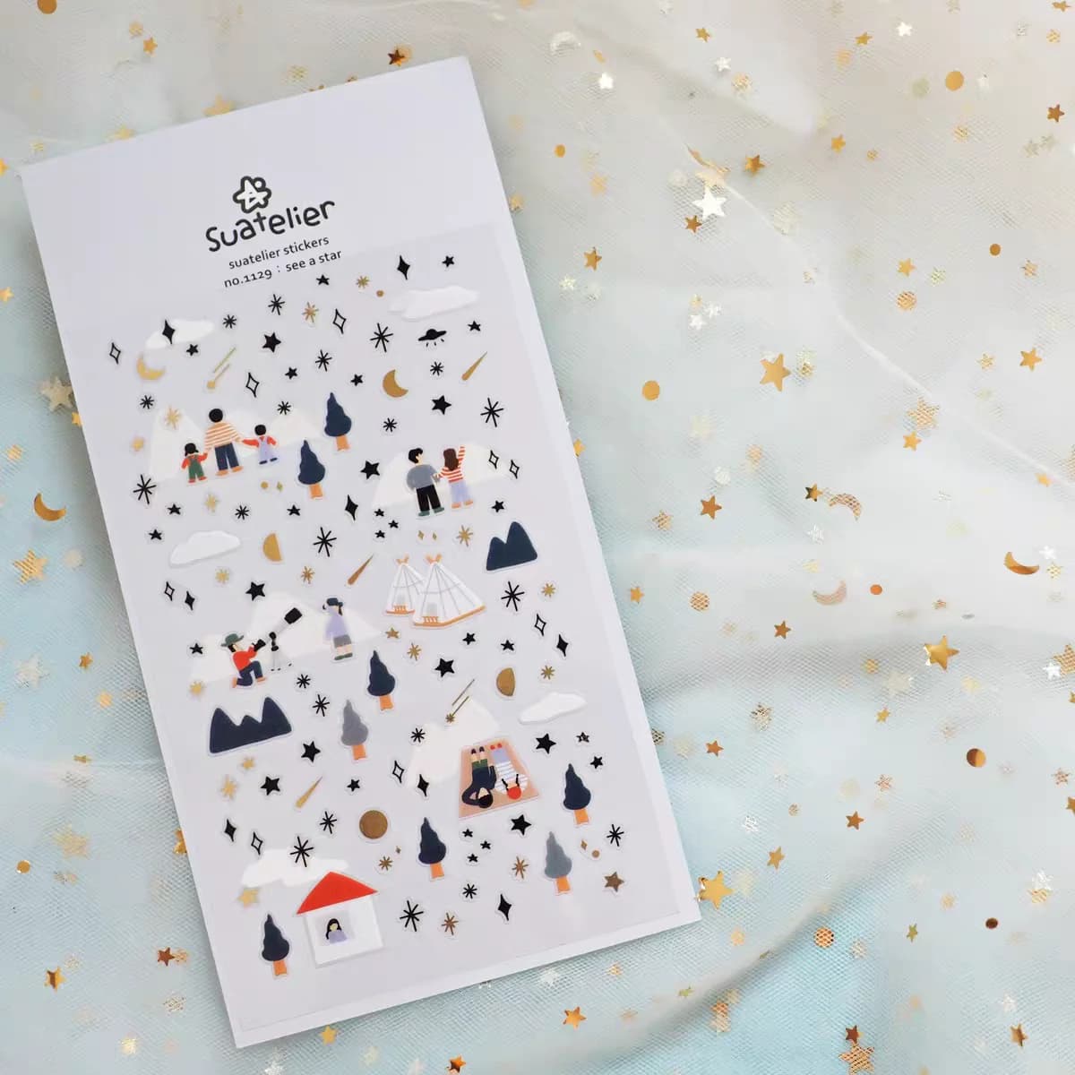 Korean Import Suatelier Mountaintop Camping See Star PVC Waterproof Stickers Scrapbooking Diy Cute Stationery School Sticker