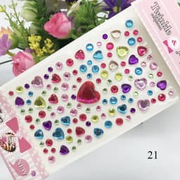 Children Diamond Sticker Acrylic Crystal Sticker 3D Colorful Love DIY Gem Decoration Stickers for Girl Rhinestones Stickers