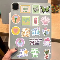 10/30/50PCS Inspiring Pink Green PVC Sticker Aesthetic Decoration Scrapbooking Stationery School Supplies