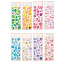 Cute Kawaii Crystal Jelly Flower Stickers 3D Puffy Epoxy Resin Decals for Scrapbooking Journal Planner Phone DIY Laptop Decor