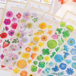 Cute Kawaii Crystal Jelly Flower Stickers 3D Puffy Epoxy Resin Decals for Scrapbooking Journal Planner Phone DIY Laptop Decor