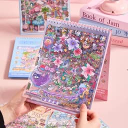 Kawaii 3D Rainbow Island Series Miniature Scene Stickers Book Visual Stacking DIY Pocket House Stickers Children's Festival Gift