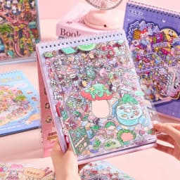 Kawaii 3D Rainbow Island Series Miniature Scene Stickers Book Visual Stacking DIY Pocket House Stickers Children's Festival Gift