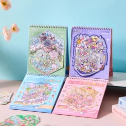 Kawaii 3D Rainbow Island Series Miniature Scene Stickers Book Visual Stacking DIY Pocket House Stickers Children's Festival Gift