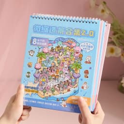Kawaii 3D Rainbow Island Series Miniature Scene Stickers Book Visual Stacking DIY Pocket House Stickers Children's Festival Gift